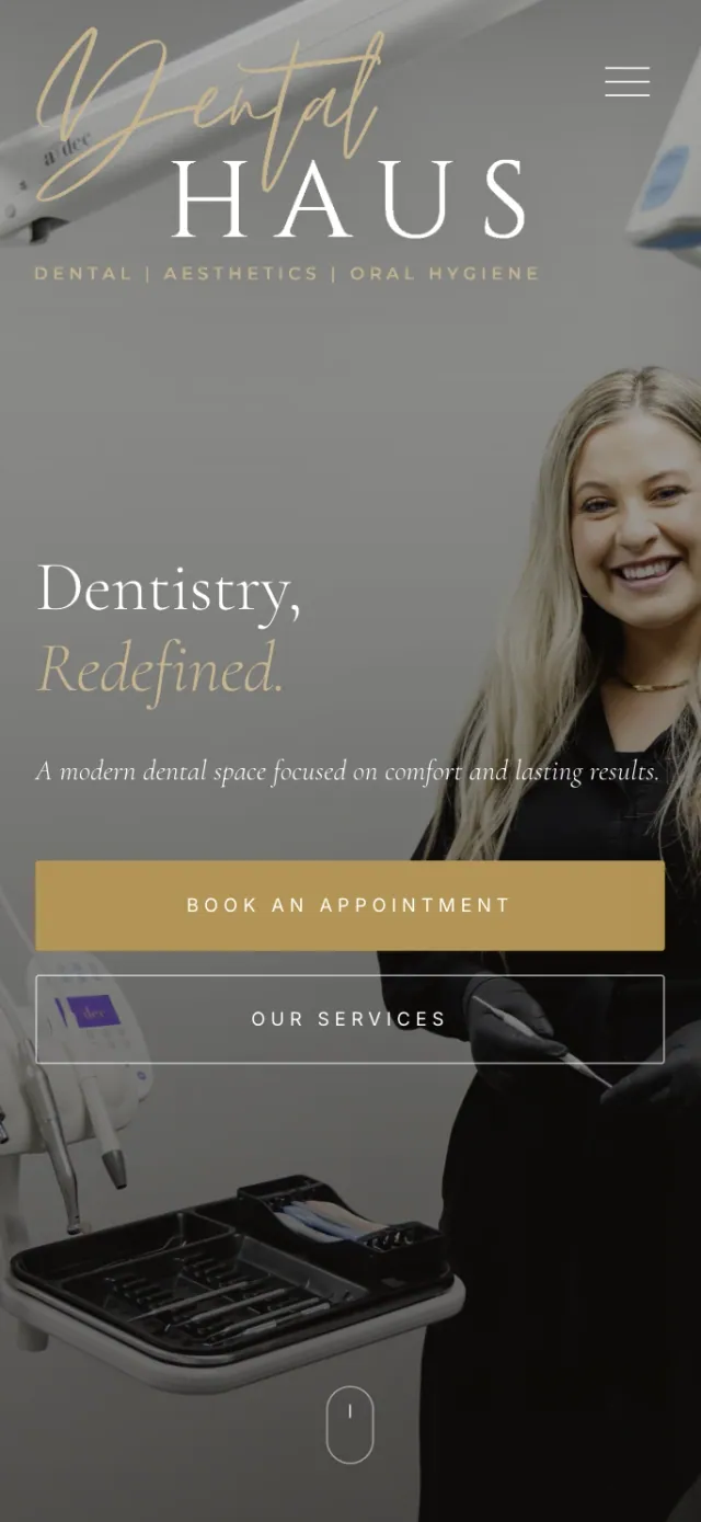 The same website on mobile