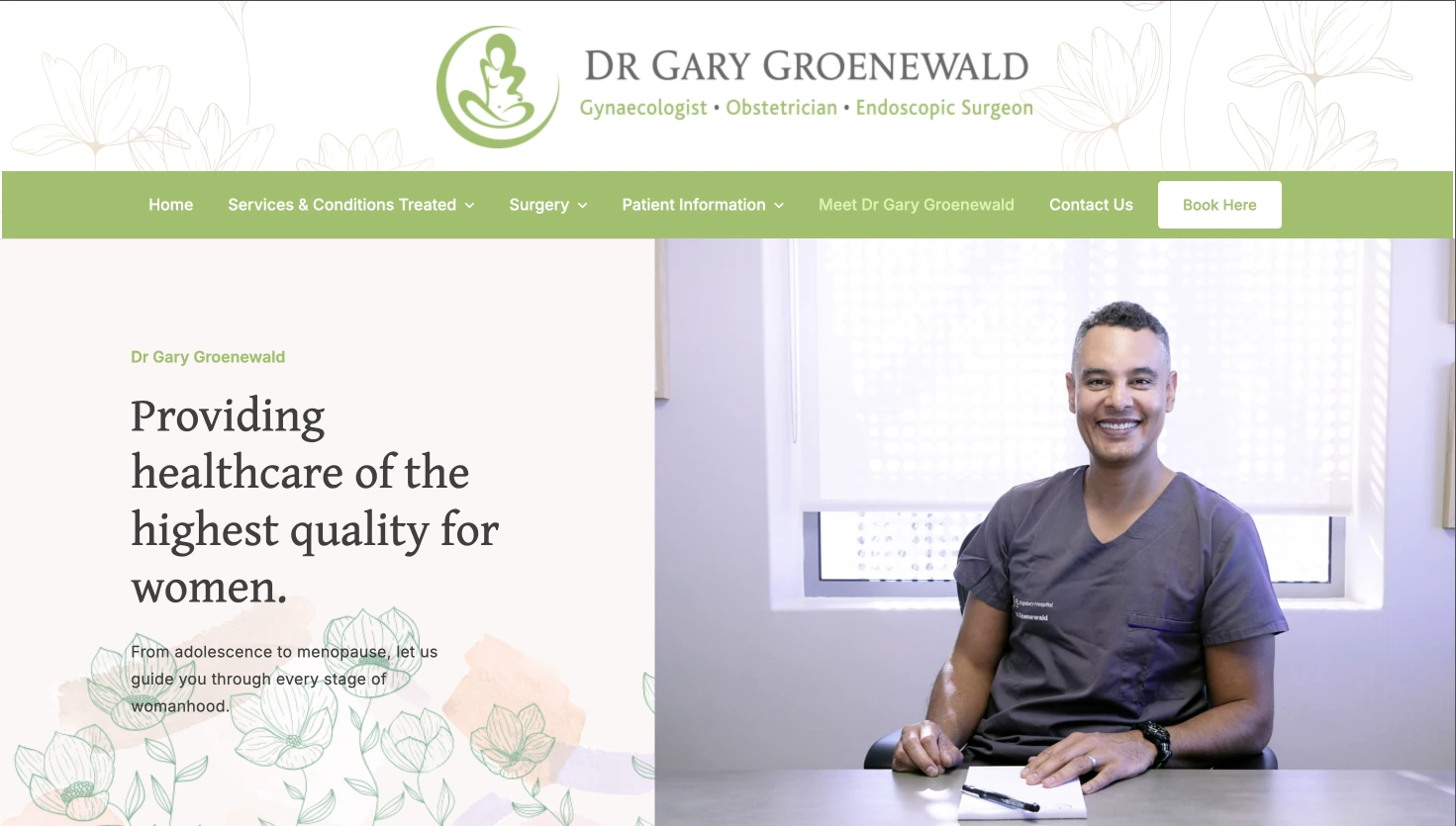 A gynaecology website by Avily