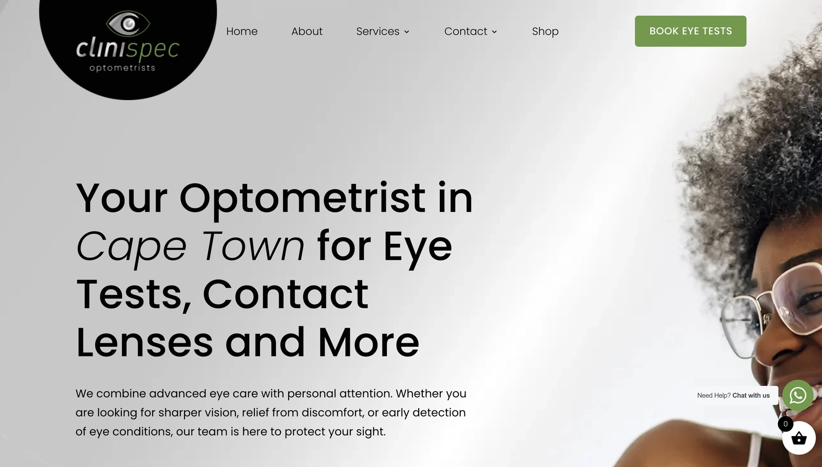 An optometry website