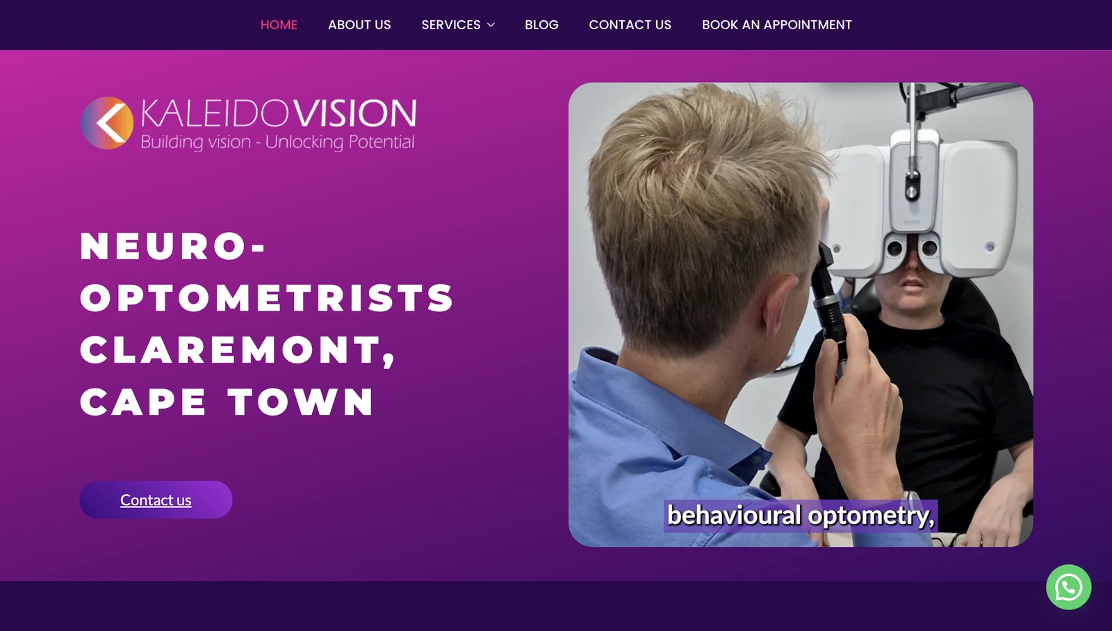 An optometry website by Avily