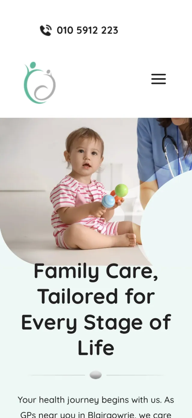 A paediatric practice website by Avily, shown on an iPad