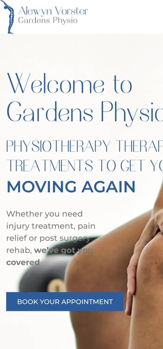A physiotherapy website by Avily, shown on an iPad