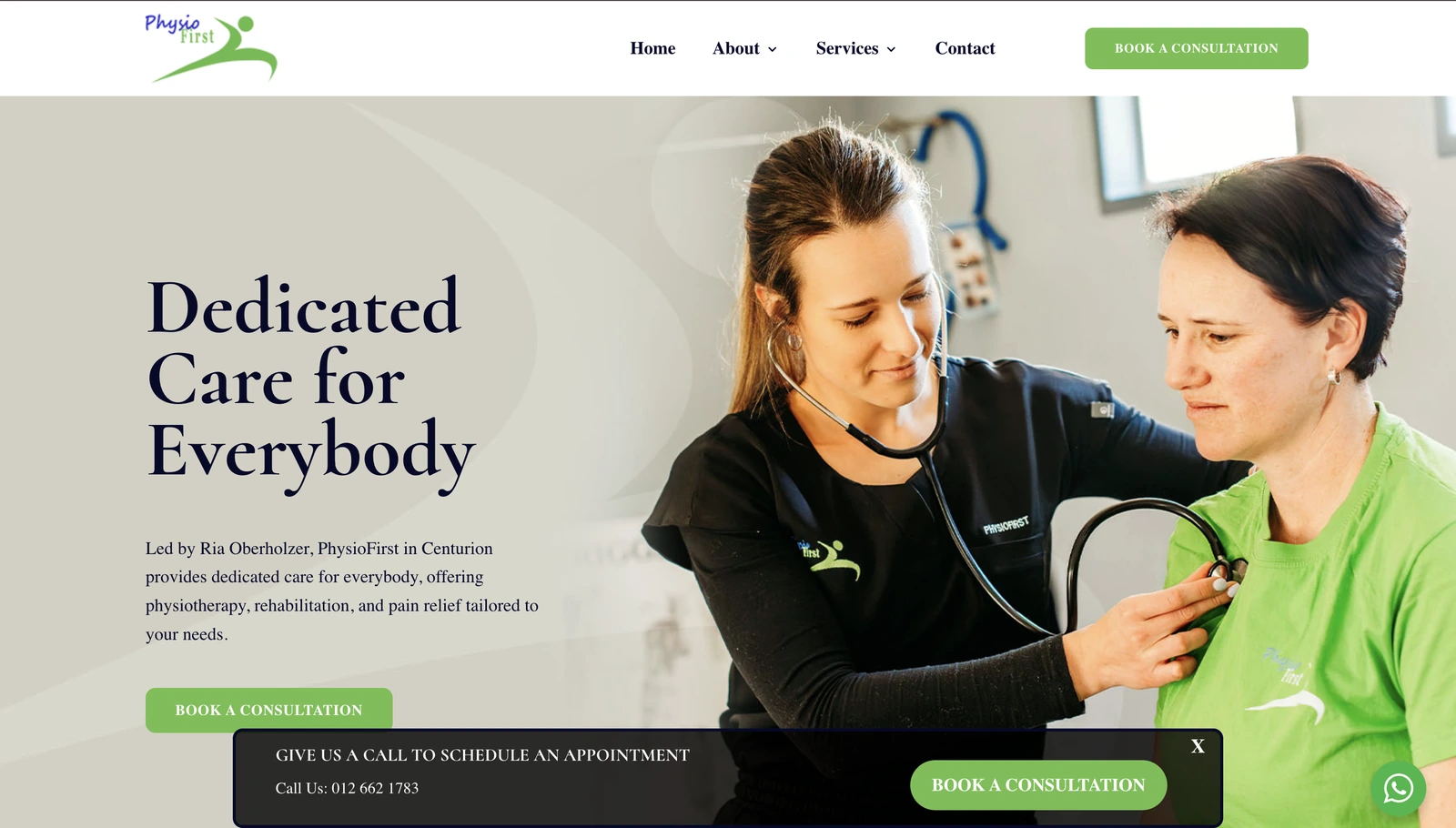 PhysioFirst, a physiotherapy website built by Avily