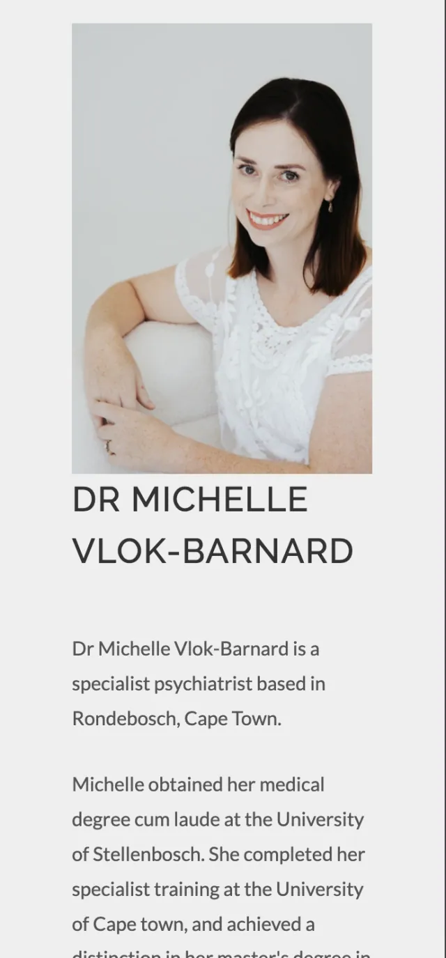 The same website on mobile