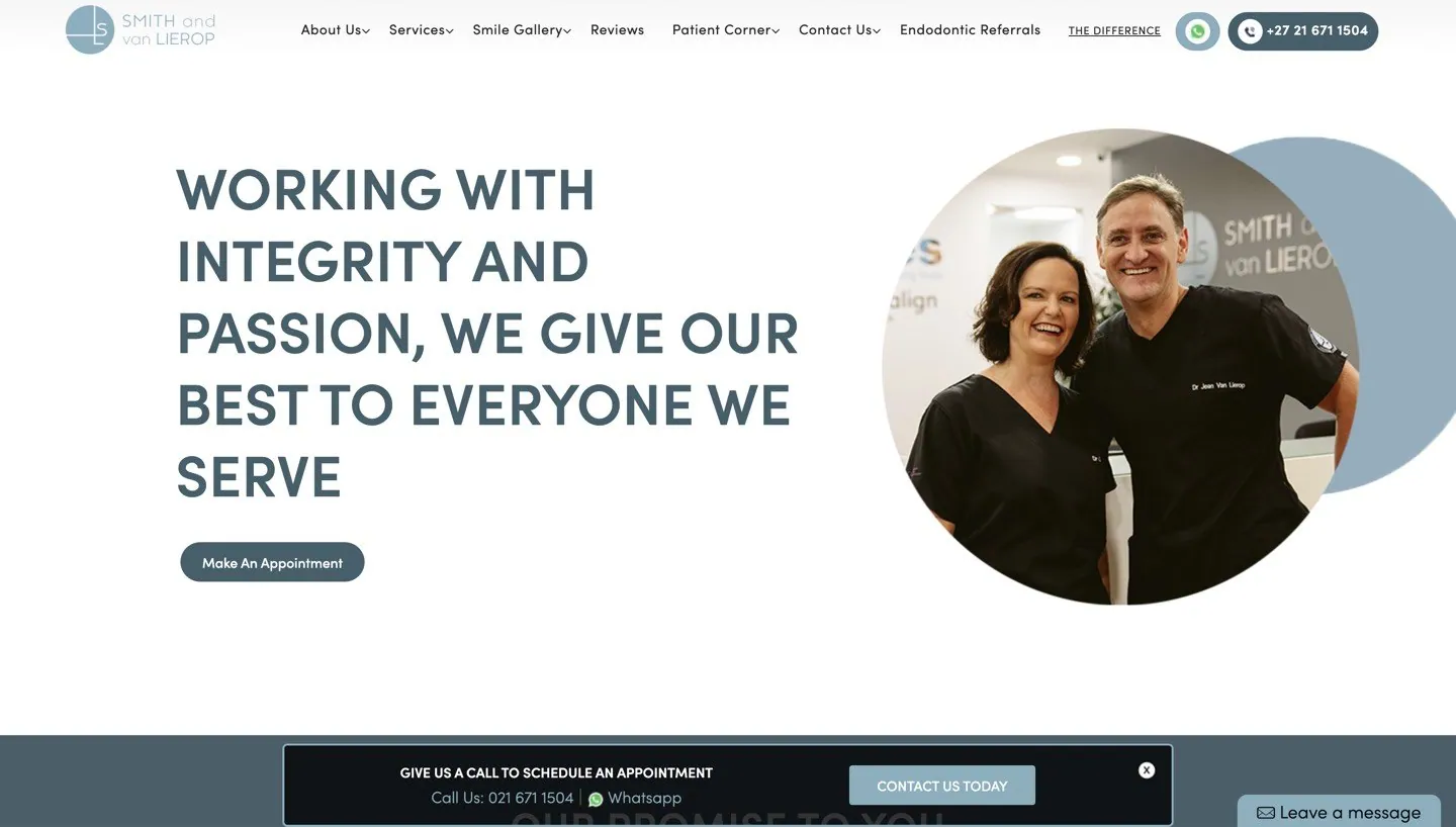 Smith & Van Lierop Dentistry website