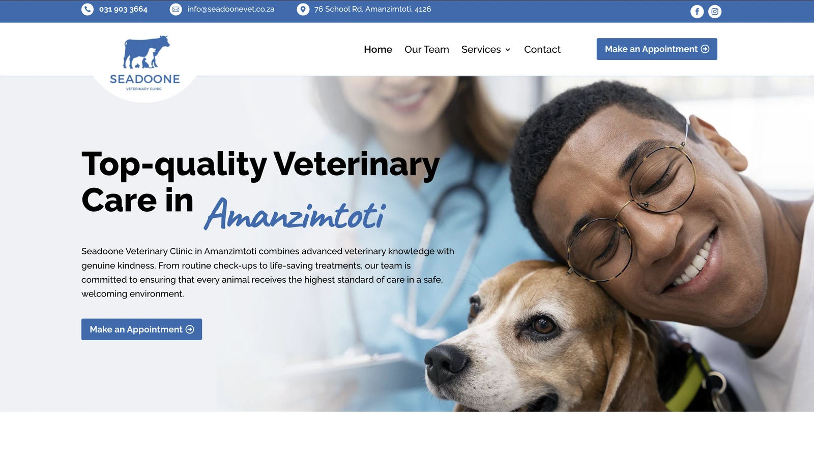 A veterinary website by Avily
